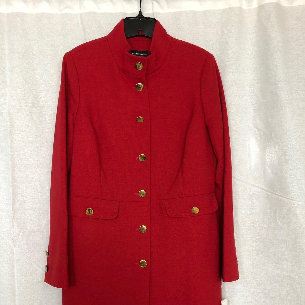 Red Military Style Coat